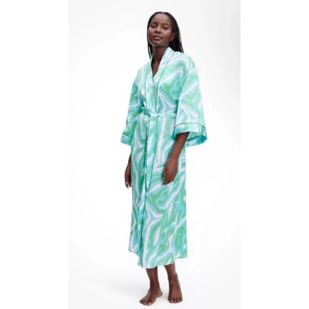 Diane von Furstenberg DVF Robe Kimono Belted Zebra‎ Print Lounge Medium